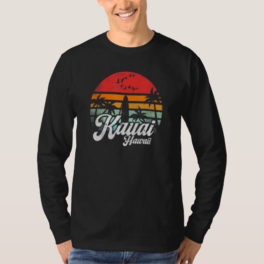 T-shirt Kauai Hawaii Retro Funny Hawaiian Beach Surfing Su (Devant)