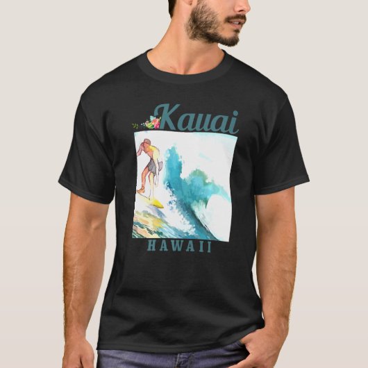 T-shirt Kauai Hawaii Surf Hawaii Surf Hawaiian Surfer Vint (Devant)