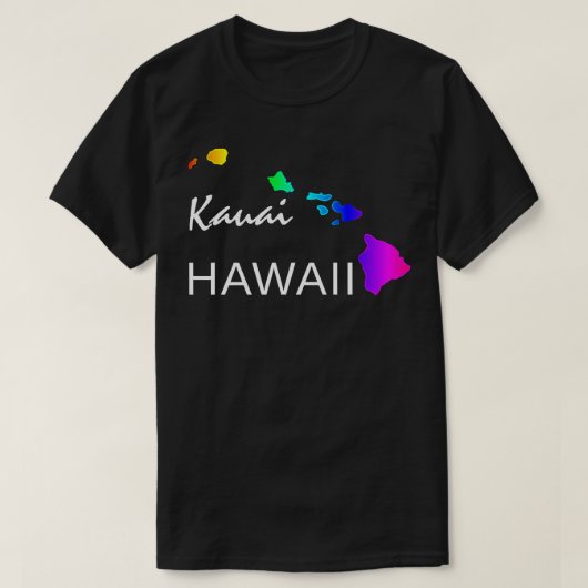 T-SHIRT KAUAI - ÎLES HAWAII NEON RAINBOW (Design devant)