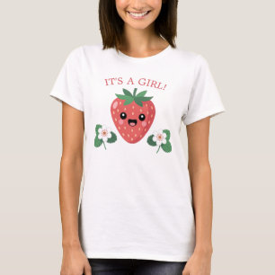 T-shirt Kawai Strawberry Baby Shower Maman en devenir C'es