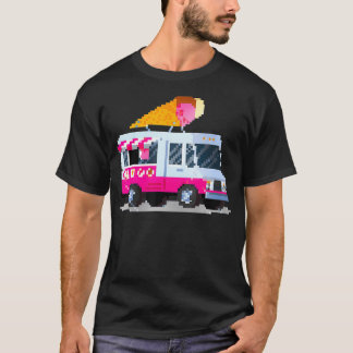 T-shirt Kawaii 8Bit Piel crème glacée Camion Geek Costume