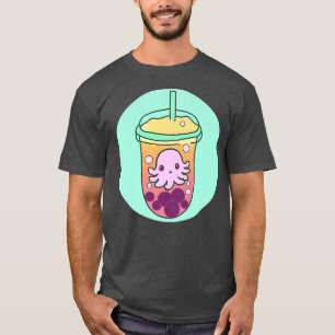 T-shirt Kawaii Adorable poulpe Boba mignonne bulle thé gla