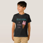 T-shirt Kawaii Anim Chat Crème glacée (Devant entier)