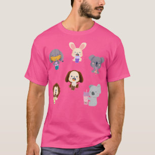 T-shirt Kawaii Animal Boba Tea Cute Elephant Rabbit Koala