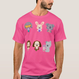 T-shirt Kawaii Animal Boba Tea Cute Elephant Rabbit Koala