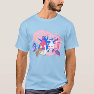 T-shirt kawaii animal party selfie drôle