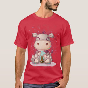 T-shirt Kawaii Anime Bubble Boba Tea Girls Femmes, Maneki