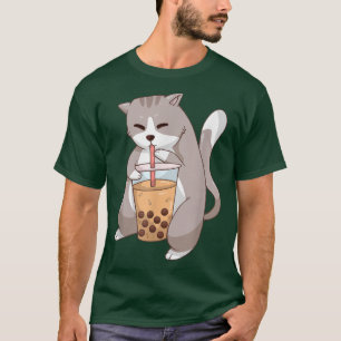 T-shirt Kawaii Anime Cat Boba Tea Cute Kitten Cat Neko Bub
