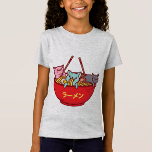 T-Shirt Kawaii Anime Chat Funny Adorable Ramen Japonais