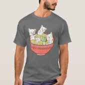 T-shirt Kawaii Anime Chat Japonais Ramen Noodles - Kitten (Devant)