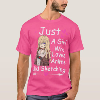 T-shirt Kawaii Anime Girl Juste Une Fille Qui Aime Anime E