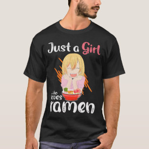 T-shirt Kawaii Anime Girl Manger Ramen Japonais Noodle Ani