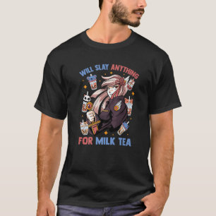 T-shirt Kawaii Anime Girl - Sera Slay Tout Pour Lait Te