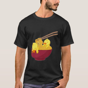 T-shirt Kawaii Anime Japonais Ramen nouilles Canard Jaune