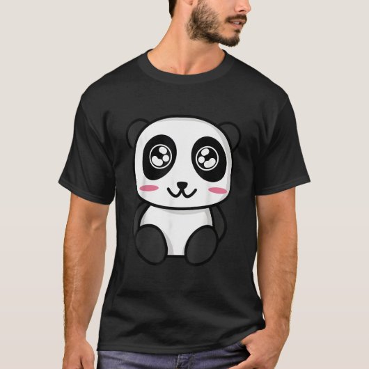 T-shirt Kawaii Anime Panda Japanese Style Panda (Devant)