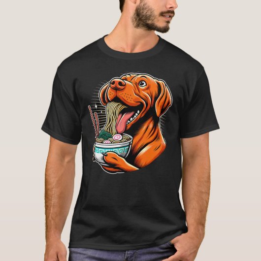 T-shirt Kawaii Anime Vizsla Dog Ramen (Devant)
