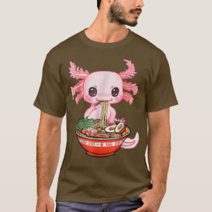 T-shirt Kawaii Aolotl Manger Ramen nouilles Anime Gift Gir