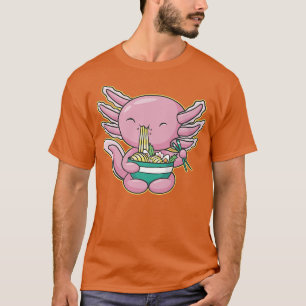 T-shirt Kawaii Aolotl mignonne manger Ramen nouilles Anime
