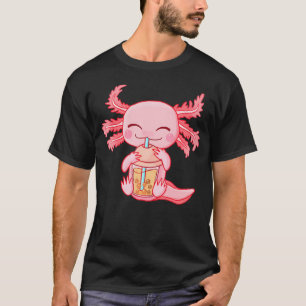 T-shirt Kawaii Axolotl Boire Boba Bubble Tea Anime Girl