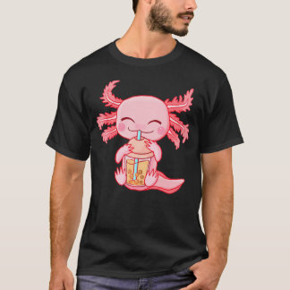 T-shirt Kawaii Axolotl Boire Boba Bubble Tea Anime Girl