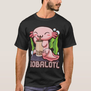 T-shirt Kawaii Axolotl Cute Boba Tee Bubble Tea Anime Girl
