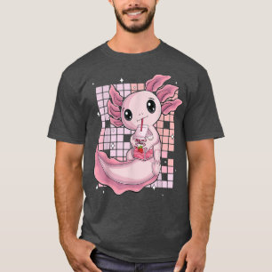 T-shirt Kawaii Axolotl Lait de fraise japonais Shake anim