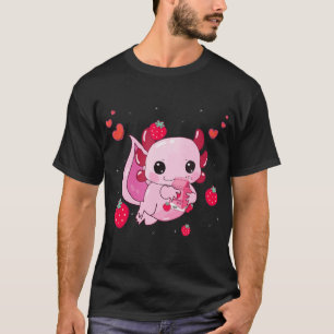 T-shirt Kawaii Axolotl Lait fraise Shake Anime Gift Gi