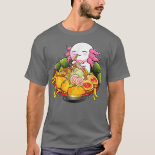 T-shirt Kawaii Axolotl Manger Ramen nouilles Anime Adolesc