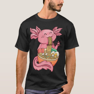 T-shirt Kawaii Axolotl Manger Ramen nouilles Anime Kids Gi