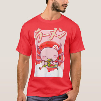 T-shirt Kawaii Axolotl Manger Ramen nouilles Axolotl Lover