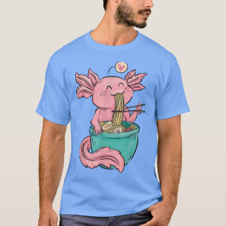 T-shirt Kawaii Axolotl Ramen nouilles Anime japonais Otaku