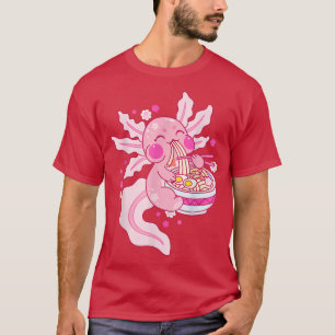 T-shirt Kawaii Axolotl Ramen nouilles Anime japonais Otaku
