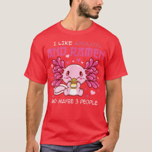 T-shirt Kawaii Axolotl Ramen nouilles Cadeaux japonais Ani