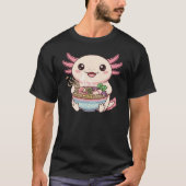 T-shirt Kawaii Axolotl with Ramen Bowl (Devant)