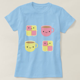 T-shirt Kawaii Battenberg Gâteau & Coupe de Thé