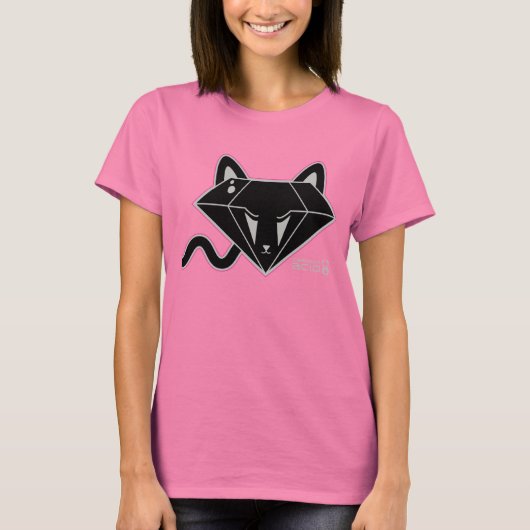 T-shirt Kawaii Black Diamond Kitty Cat (Devant)
