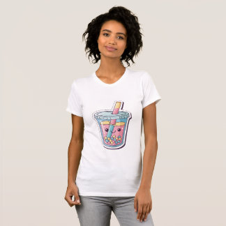 T-shirt Kawaii Blue Boba Tea | Bulle souriante mig