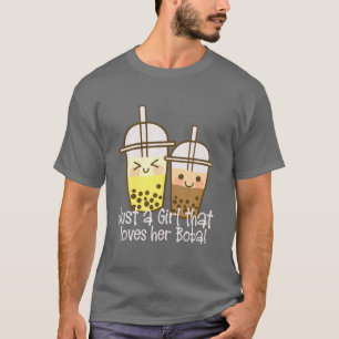 T-shirt Kawaii Boba Tea Apparel Juste Une Fille Qui L'Aime