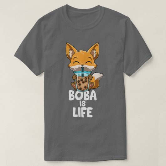 T-shirt Kawaii Bubble Tea Fox drôle Anime (Design devant)