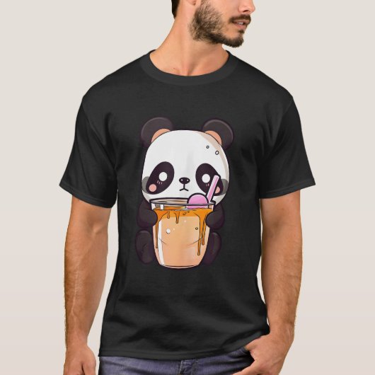 T-shirt Kawaii Bubble Tea Panda Boba-Tea Japanese (Devant)