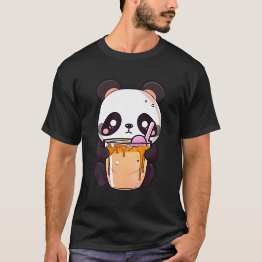 T-shirt Kawaii Bubble Tea Panda Boba Tea Japonais (Devant)