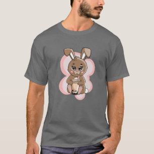T-shirt Kawaii Bunny Boba Bubble Thé mignon Anime Rabbit W
