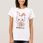 T-shirt Kawaii Bunny Cat Easter Cute Design (Devant)