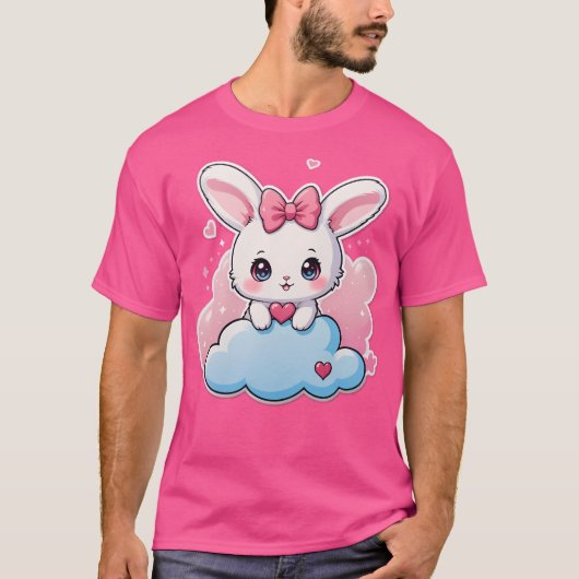 T-shirt Kawaii Bunny Cute Chibi Rabbit Art (Devant)
