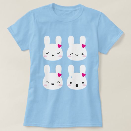 T-shirt Kawaii Bunny Émotions (Design devant)