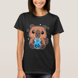 T-shirt Kawaii Capybara Boba Boire japonais mignon Anime C