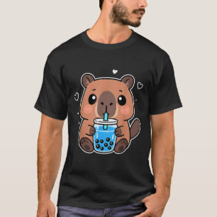 T-shirt Kawaii Capybara Boba Boire japonais mignon Anime C