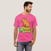 T-shirt Kawaii Capybara Et Turtle Sac À Dos (Devant entier)