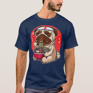 T-shirt Kawaii Carlin Ramen mignon japonais manga Anime Ch