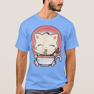 T-shirt Kawaii Cat Cute Anime Otaku Japonais Ramen nouille